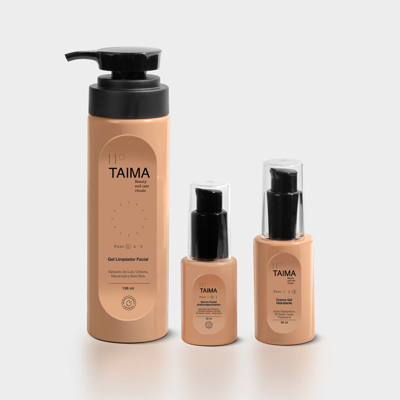 Kit Skincare Facial TAIMA — ritual de 3 pasos completo
